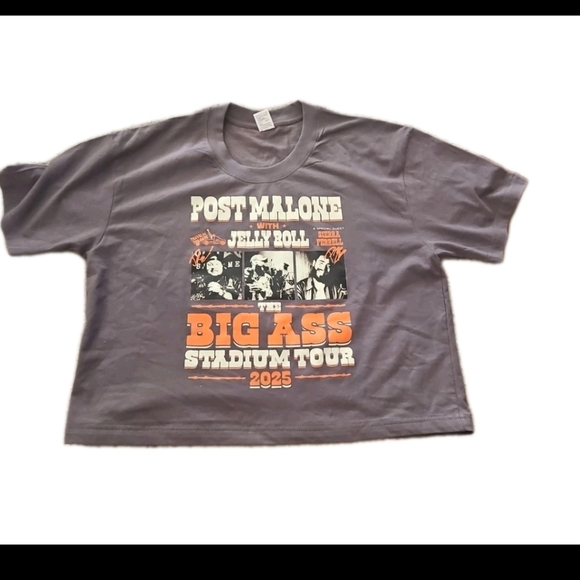 Post Malone With Jelly Roll The Big Ass Stadium Tour Womens Cropped Tee XL - Picture 5 of 10